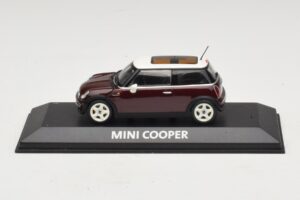Mini Cooper S R53 Tumši Sarkans Ar Panorāmas Jumtu Minichamps 1:43 MINI019 Metāls