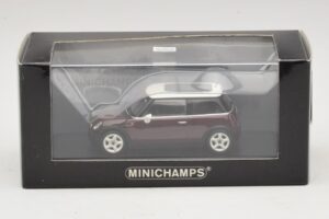 Mini Cooper S R53 Tumši Sarkans Ar Panorāmas Jumtu Minichamps 1:43 MINI019 Metāls — attēls 4 no 4