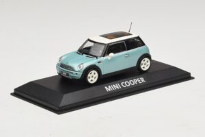 Mini Cooper S R53 Gaiši Zils Metālisks Ar Panorāmas Jumtu Minichamps 1:43 MINI018 Metāls — attēls 2 no 4