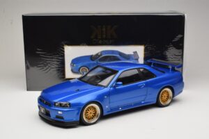 Nissan Skyline GT-R R34 V-Spec II Zils Metālisks BBS Diski KK-Scale 1:12 KKDC120211-2 Metāls — attēls 8 no 8