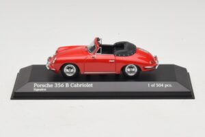 Porsche 356 B Kabriolets Sarkans Minichamps 1:43 400064331 Metāls