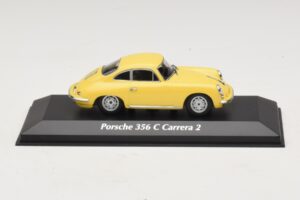 Porsche 356C Carrera 2 Dzeltens Maxichamps 1:43 940062361 Metāls