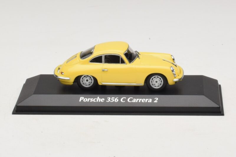 Porsche 356C Carrera 2 Dzeltens Maxichamps 1:43 940062361 Metāls