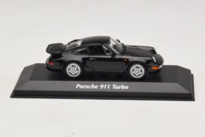 Porsche 911 964 Turbo Melns Maxichamps 1:43 940069101 Metāls