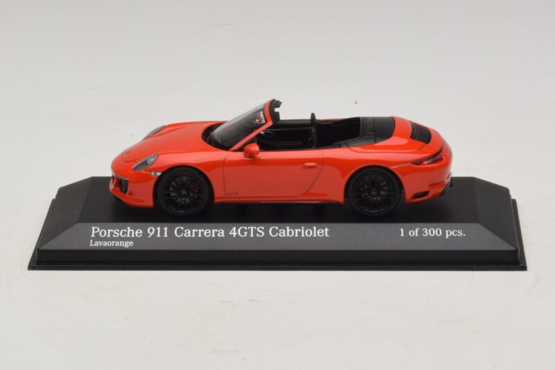 Porsche 911 991.1 Carrera 4 GTS Kabriolets Oranžs Minichamps 1:43 410067331 Metāls