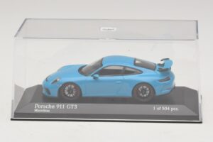 Porsche 911 991.1 GT3 Zils Minichamps 1:43 410066022 Metāls — attēls 4 no 5