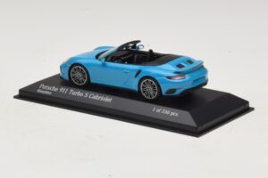 Porsche 911 991.1 Turbo S Kabriolets Zils Minichamps 1:43 410067182 Metāls — attēls 3 no 5