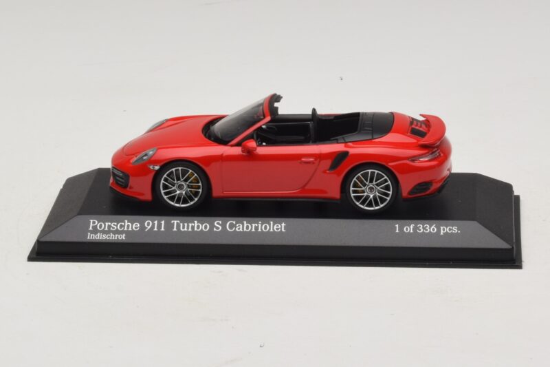 Porsche 911 991.1 Turbo S Kabriolets Sarkans Minichamps 1:43 410067180 Metāls