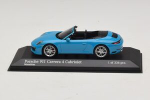 Porsche 911 991.2 Carrera 4 Kabriolets Zils Minichamps 1:43 410067232 Metāls