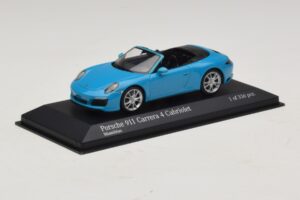 Porsche 911 991.2 Carrera 4 Kabriolets Zils Minichamps 1:43 410067232 Metāls — attēls 2 no 5