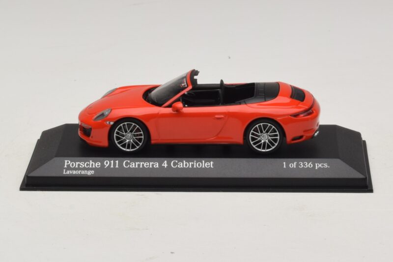 Porsche 911 991.2 Carrera 4 Kabriolets Oranžs Minichamps 1:43 410067231 Metāls