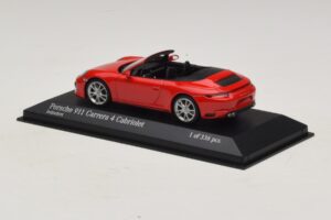 Porsche 911 991.2 Carrera 4 Kabriolets Sarkans Minichamps 1:43 410067230 Metāls — attēls 3 no 5