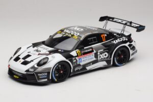 Porsche 911 992 Rally GT #17 C. De Cecco / J. Humblet Rallye de Wallonie 2025 IXO 1:18 18RMC255 Metāls
