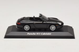 Porsche 911 996 Kabriolets Melns Metālisks Maxichamps 1:43 940061030 Metāls