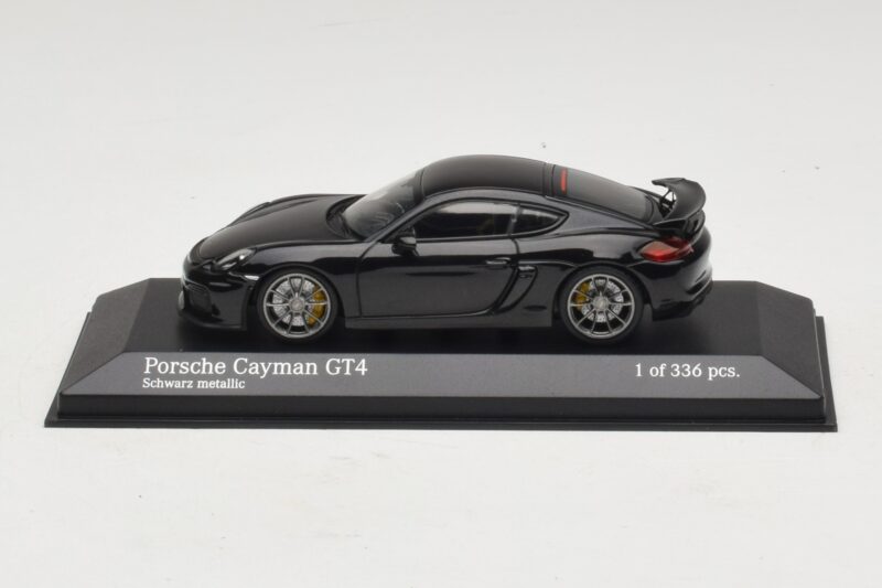 Porsche Cayman GT4 981 Black Metallic Minichamps 1:43 410066121 Metāls